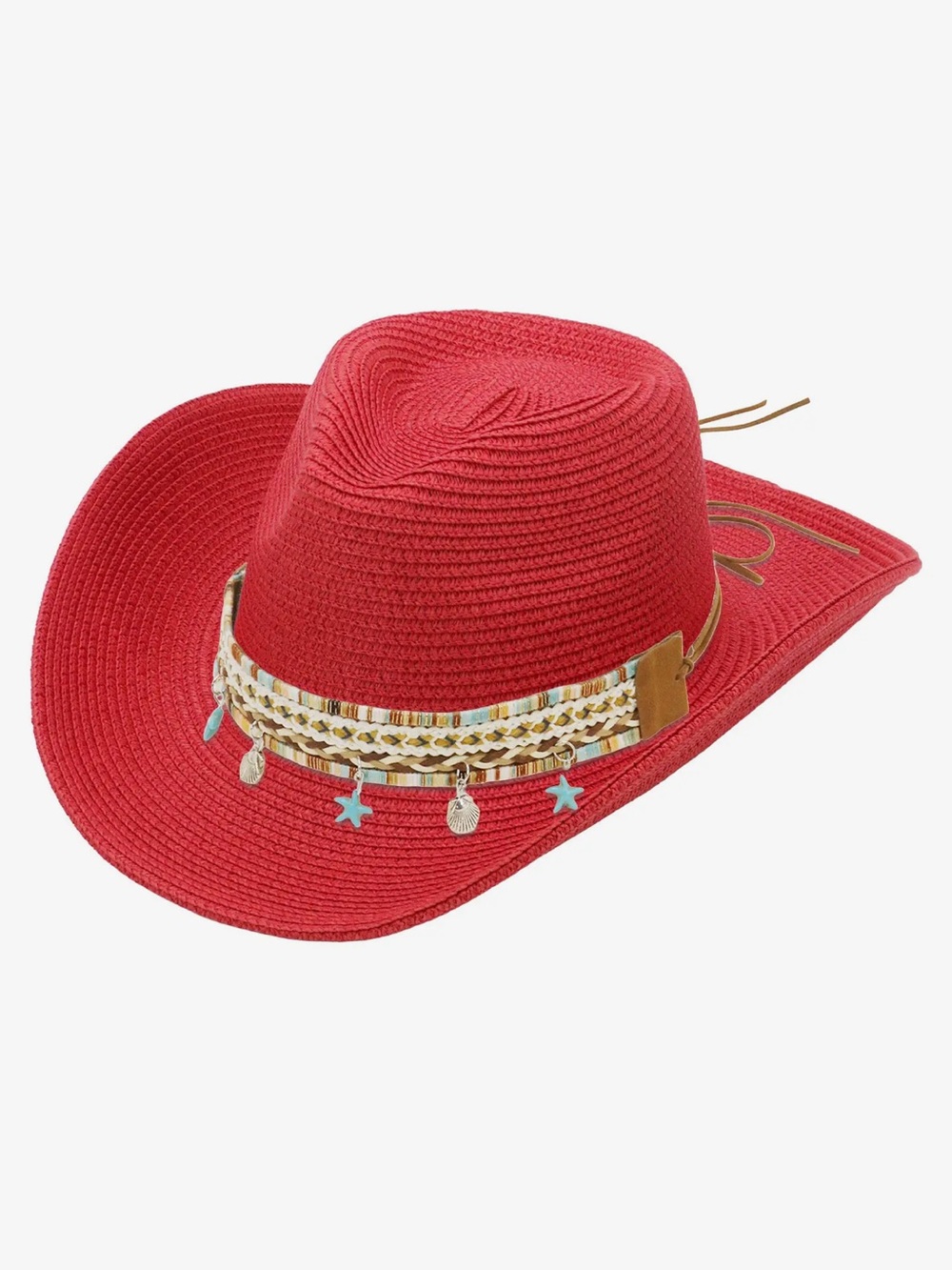 Blue boho tassels  Tribal cowboy hat
